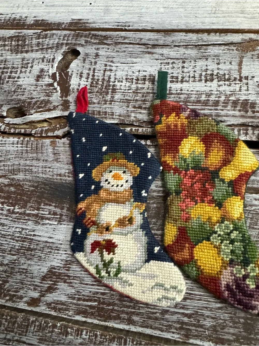 Handheld Tapestry Mini Christmas Stocking Ornaments - Multicolor